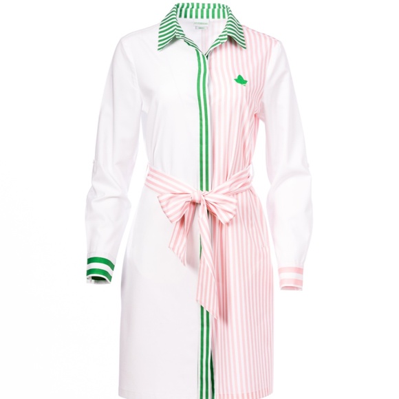 Ivy Store House AKA Contrast Stripe Ivy Poplin Shirt Dress - size L - Picture 1 of 6